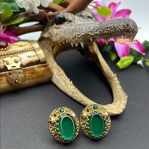W. Germany filigree clip on earrings vintage🔥